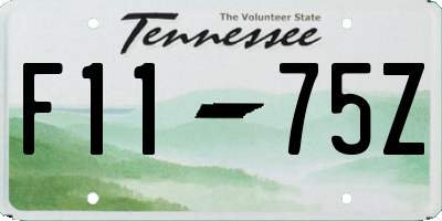 TN license plate F1175Z