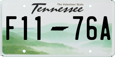 TN license plate F1176A