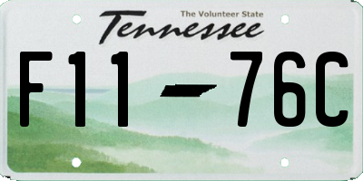 TN license plate F1176C
