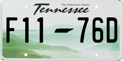 TN license plate F1176D