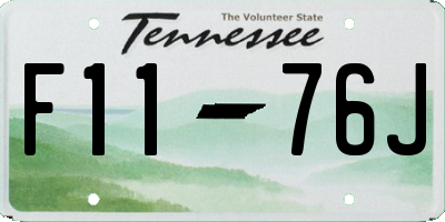 TN license plate F1176J