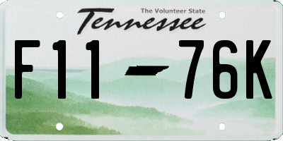 TN license plate F1176K
