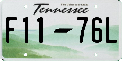 TN license plate F1176L