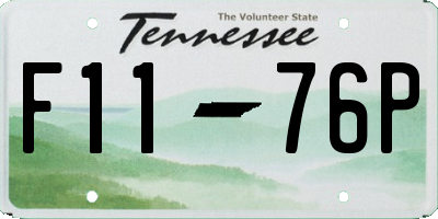 TN license plate F1176P