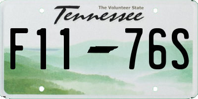 TN license plate F1176S
