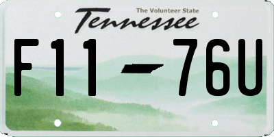 TN license plate F1176U