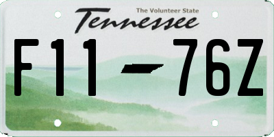 TN license plate F1176Z