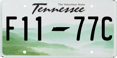 TN license plate F1177C