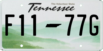 TN license plate F1177G