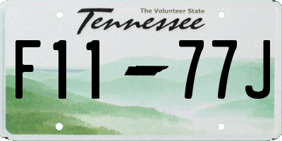 TN license plate F1177J