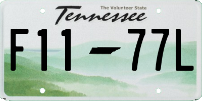 TN license plate F1177L