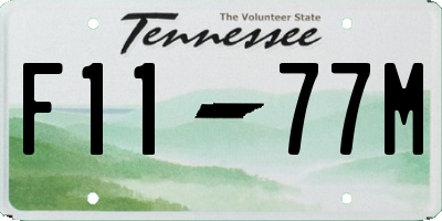 TN license plate F1177M