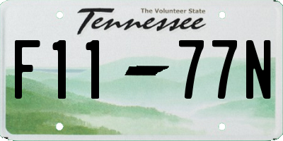 TN license plate F1177N