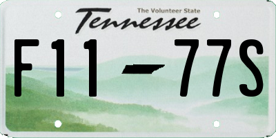 TN license plate F1177S