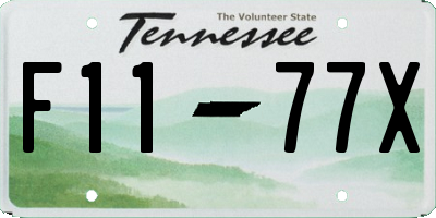 TN license plate F1177X