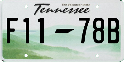 TN license plate F1178B