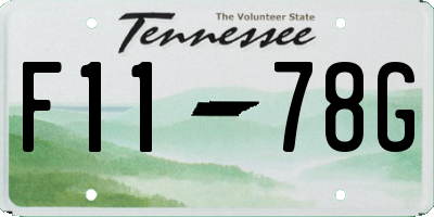 TN license plate F1178G