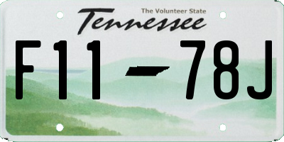 TN license plate F1178J