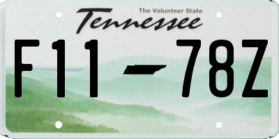 TN license plate F1178Z