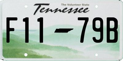 TN license plate F1179B