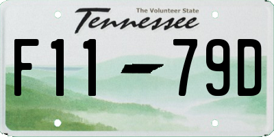 TN license plate F1179D