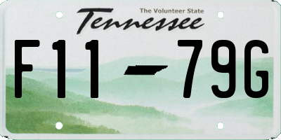 TN license plate F1179G