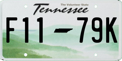 TN license plate F1179K