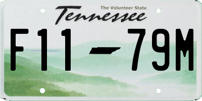 TN license plate F1179M