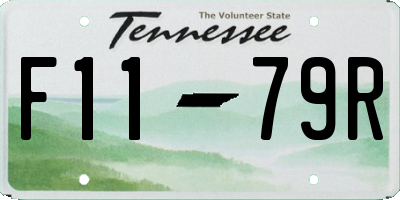TN license plate F1179R