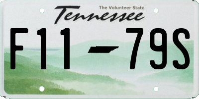 TN license plate F1179S
