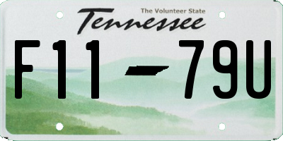 TN license plate F1179U