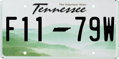 TN license plate F1179W