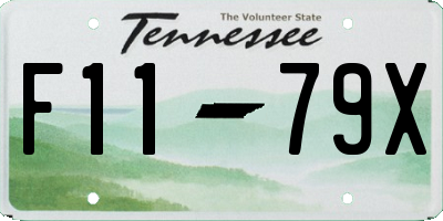 TN license plate F1179X