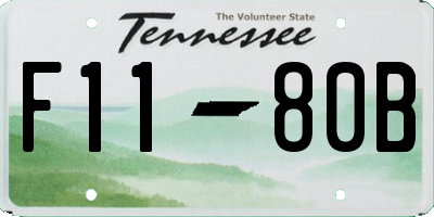 TN license plate F1180B