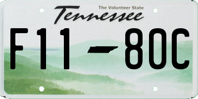 TN license plate F1180C
