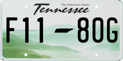 TN license plate F1180G