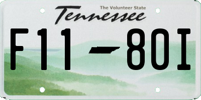 TN license plate F1180I