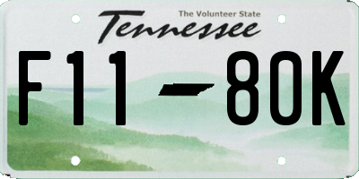 TN license plate F1180K