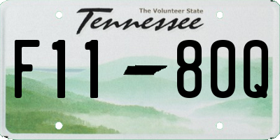 TN license plate F1180Q