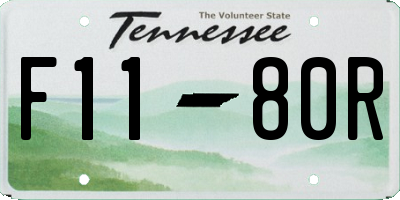 TN license plate F1180R