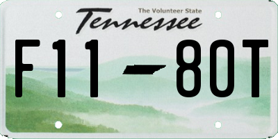 TN license plate F1180T