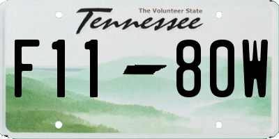 TN license plate F1180W