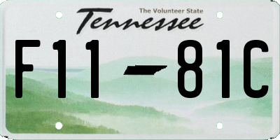 TN license plate F1181C
