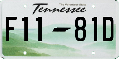 TN license plate F1181D