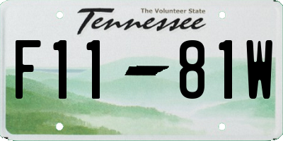 TN license plate F1181W