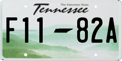 TN license plate F1182A