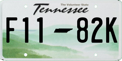 TN license plate F1182K