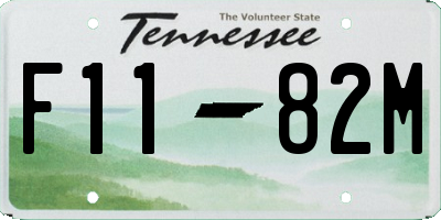 TN license plate F1182M