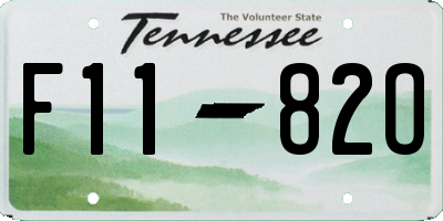 TN license plate F1182O