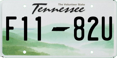 TN license plate F1182U